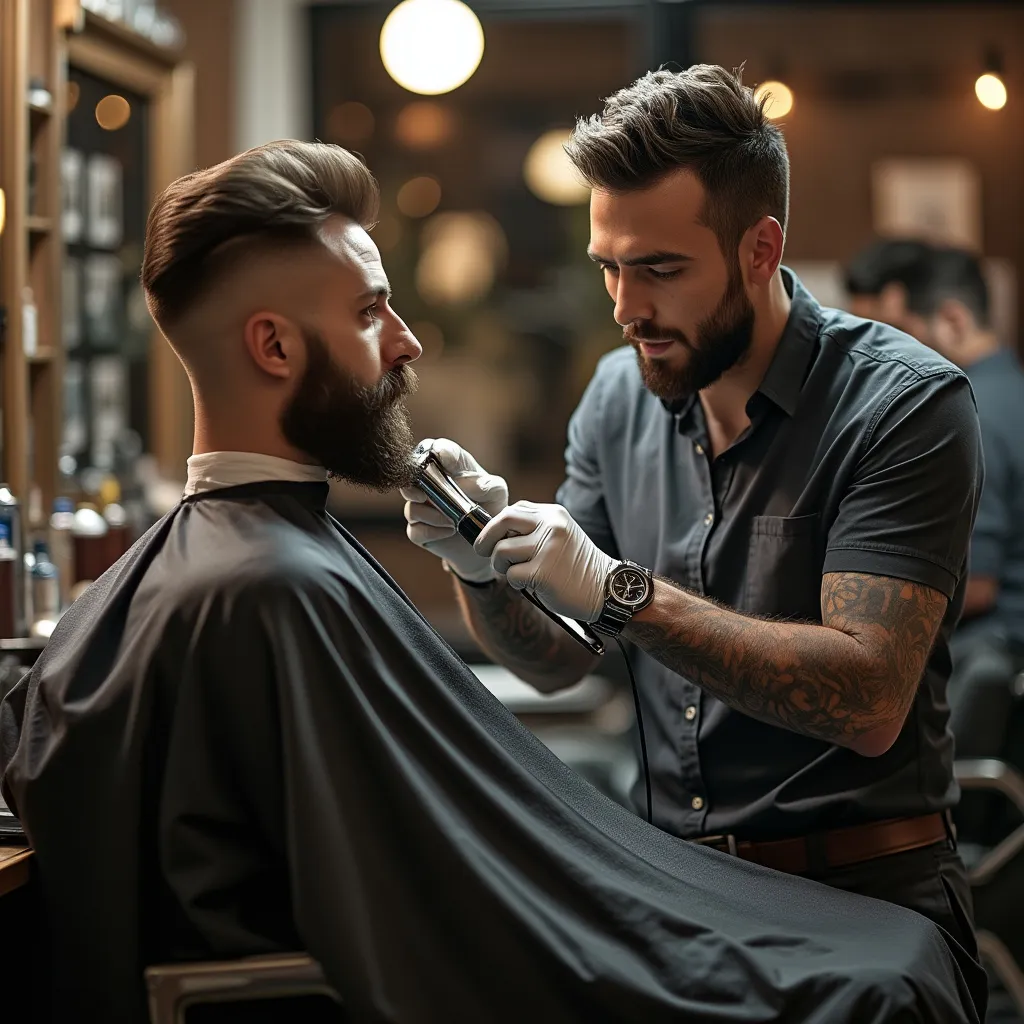 Ambiente moderno de la barbería